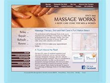 Tablet Screenshot of massageworksfwb.com